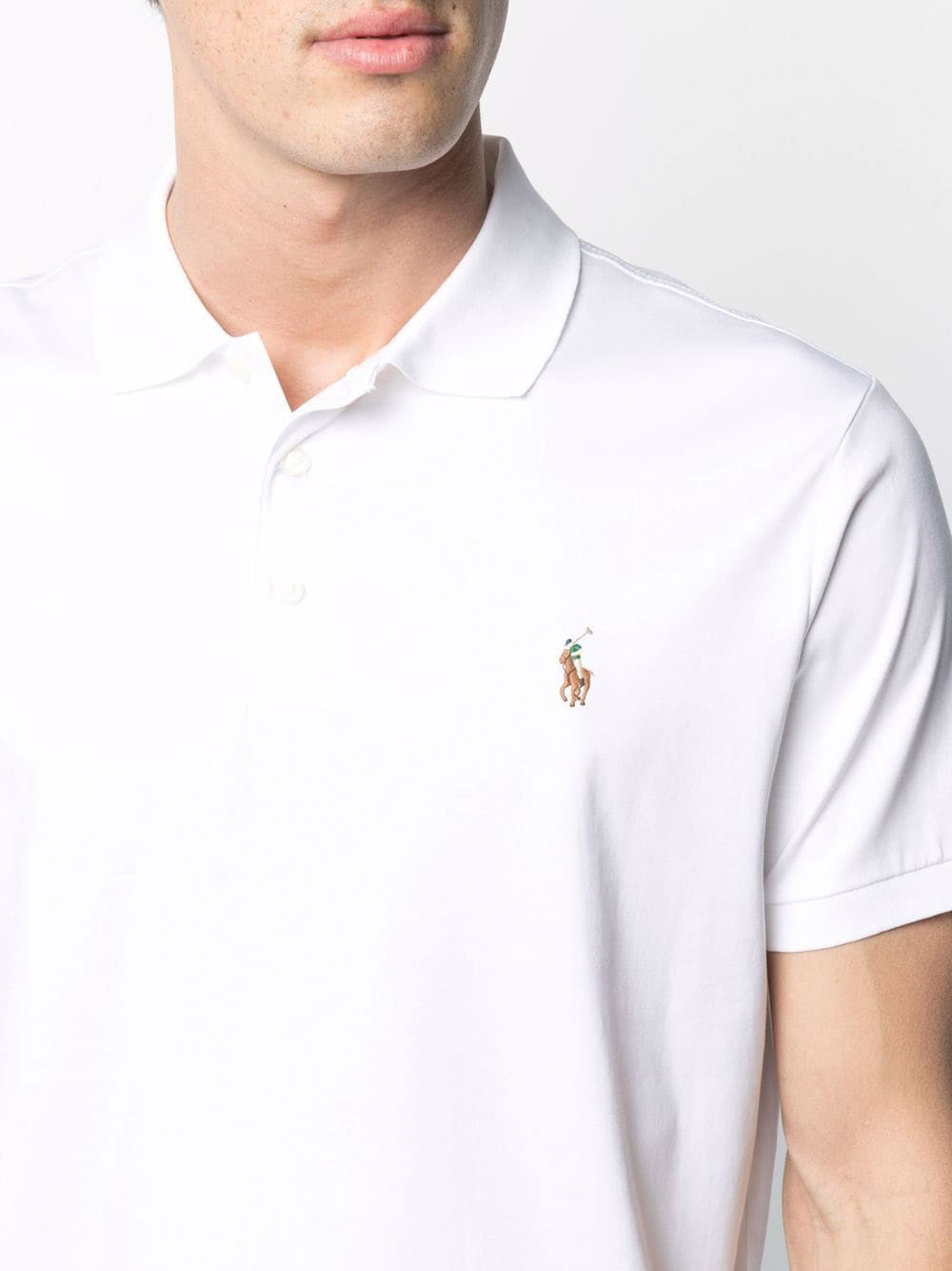 POLO RALPH LAUREN-CUSTOM SLIM FIT SOFT COTTON POLO SHIRT-710713130003 WHITE