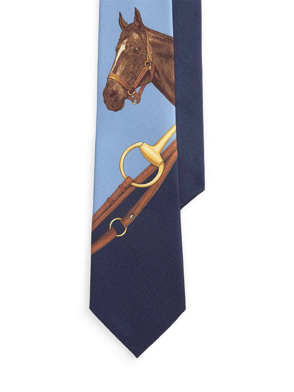 POLO RALPH LAUREN-EQUESTRIAN PRINT SILK TIE-712B13469001 NAVY