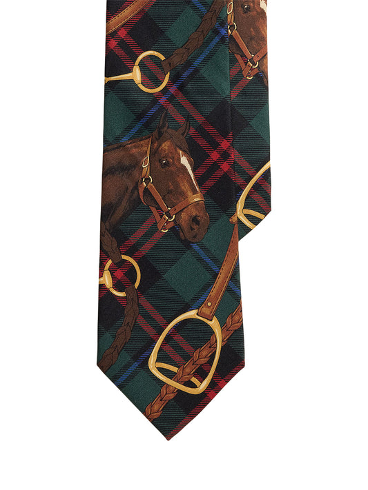 POLO RALPH LAUREN-GRADUATE EQUESTRIAN-PLAID SILK TIE-712B26903001 MULTI
