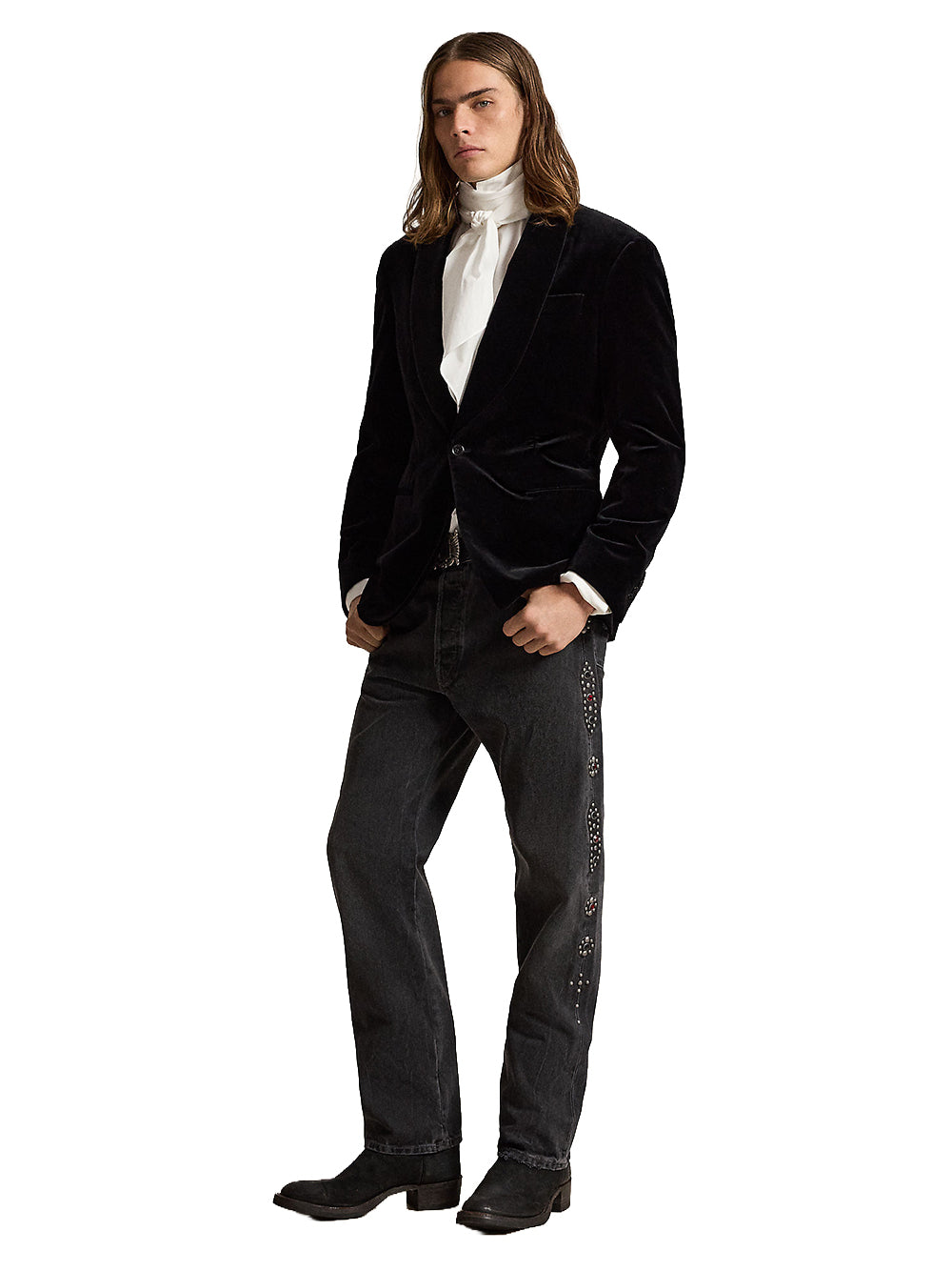 POLO RALPH LAUREN-HERITAGE STRAIGHT FIT STUDDED JEANS-710B24581001 SHOTWELL