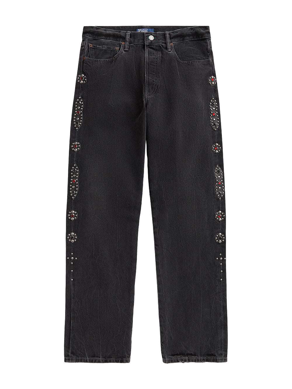 POLO RALPH LAUREN-HERITAGE STRAIGHT FIT STUDDED JEANS-710B24581001 SHOTWELL