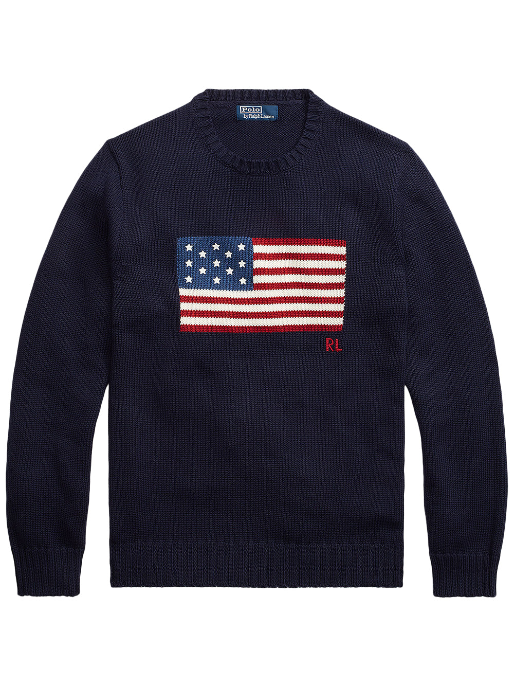 POLO RALPH LAUREN-LONG SLEEVE FLAG PULLOVER-710718281006 HUNTER NAVY