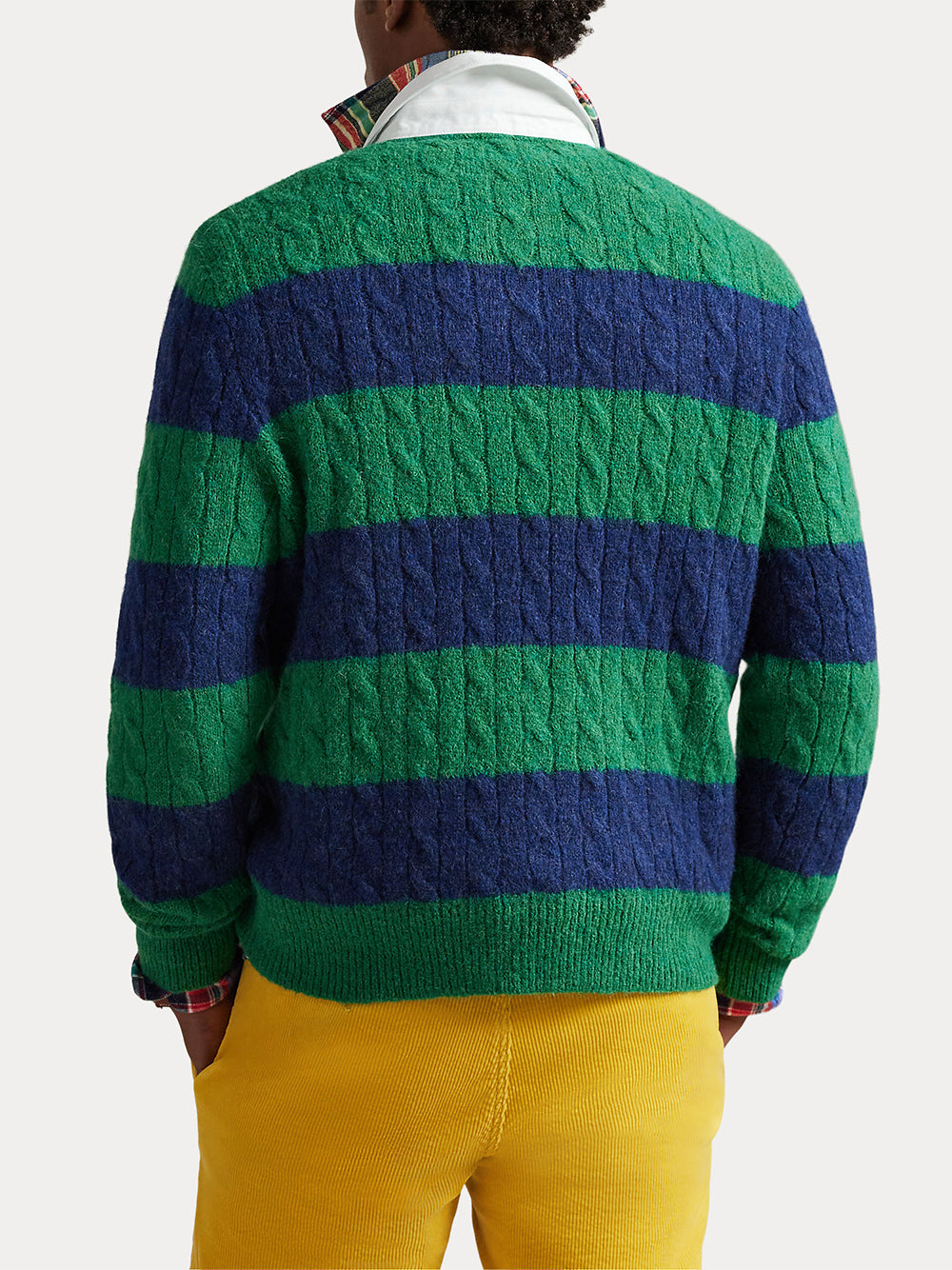 POLO RALPH LAUREN-LONG SLEEVE RUGBY PULLOVER-710979096001 GREEN NAVY COMBO