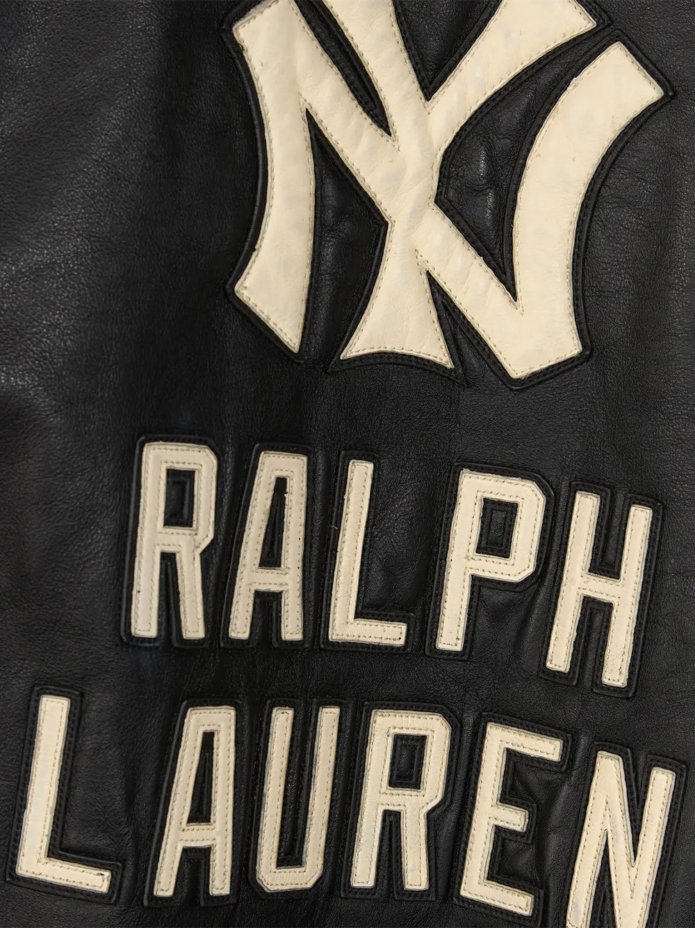POLO RALPH LAUREN-NY YANKEES LEATHER WOVEN JACKET-710B27168001 POLO BLACK