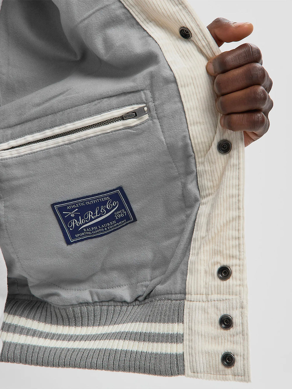 POLO RALPH LAUREN-NY YANKEES LINED BOMBER-710982817001 CORDUROY ANTIQUE CREAM