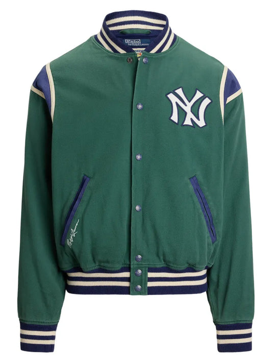 POLO RALPH LAUREN-NY YANKEES WOVEN BOMBER JACKET-710B14476001 WASHED FOREST