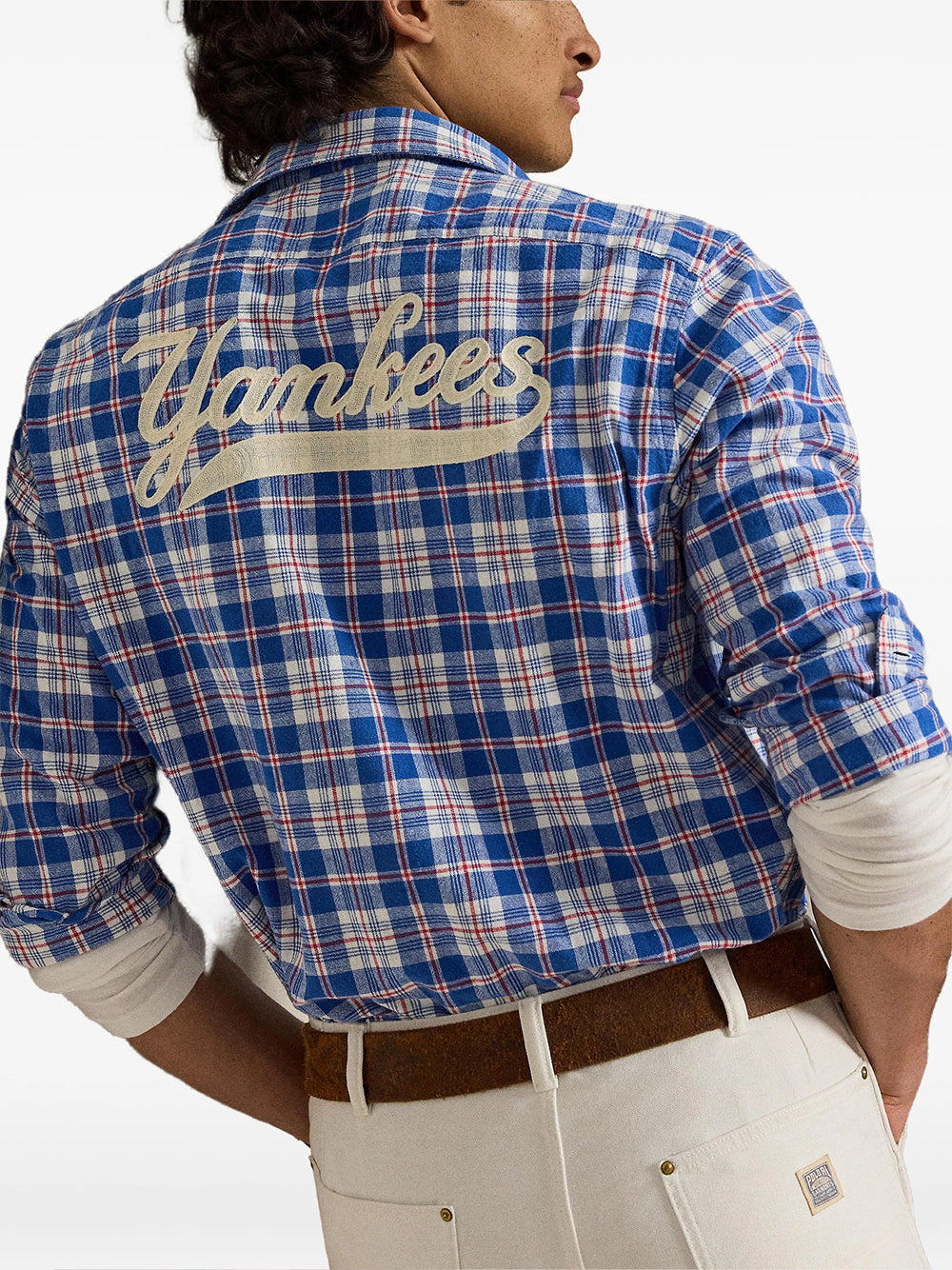 POLO RALPH LAUREN-NY YANKEES WOVEN SPORT SHIRT-710B14480001 BLUE RED MUTLI