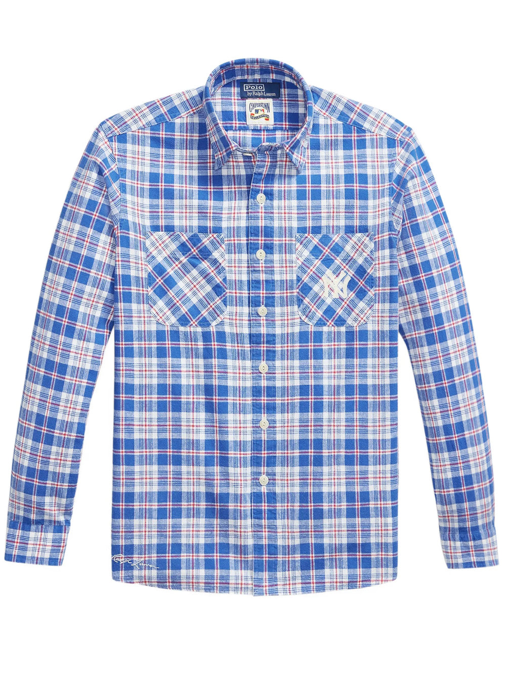 POLO RALPH LAUREN-NY YANKEES WOVEN SPORT SHIRT-710B14480001 BLUE RED MUTLI