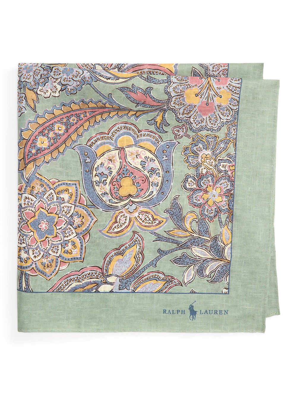POLO RALPH LAUREN-PAISLEY SILK BANDANA-712B13449001 GREEN