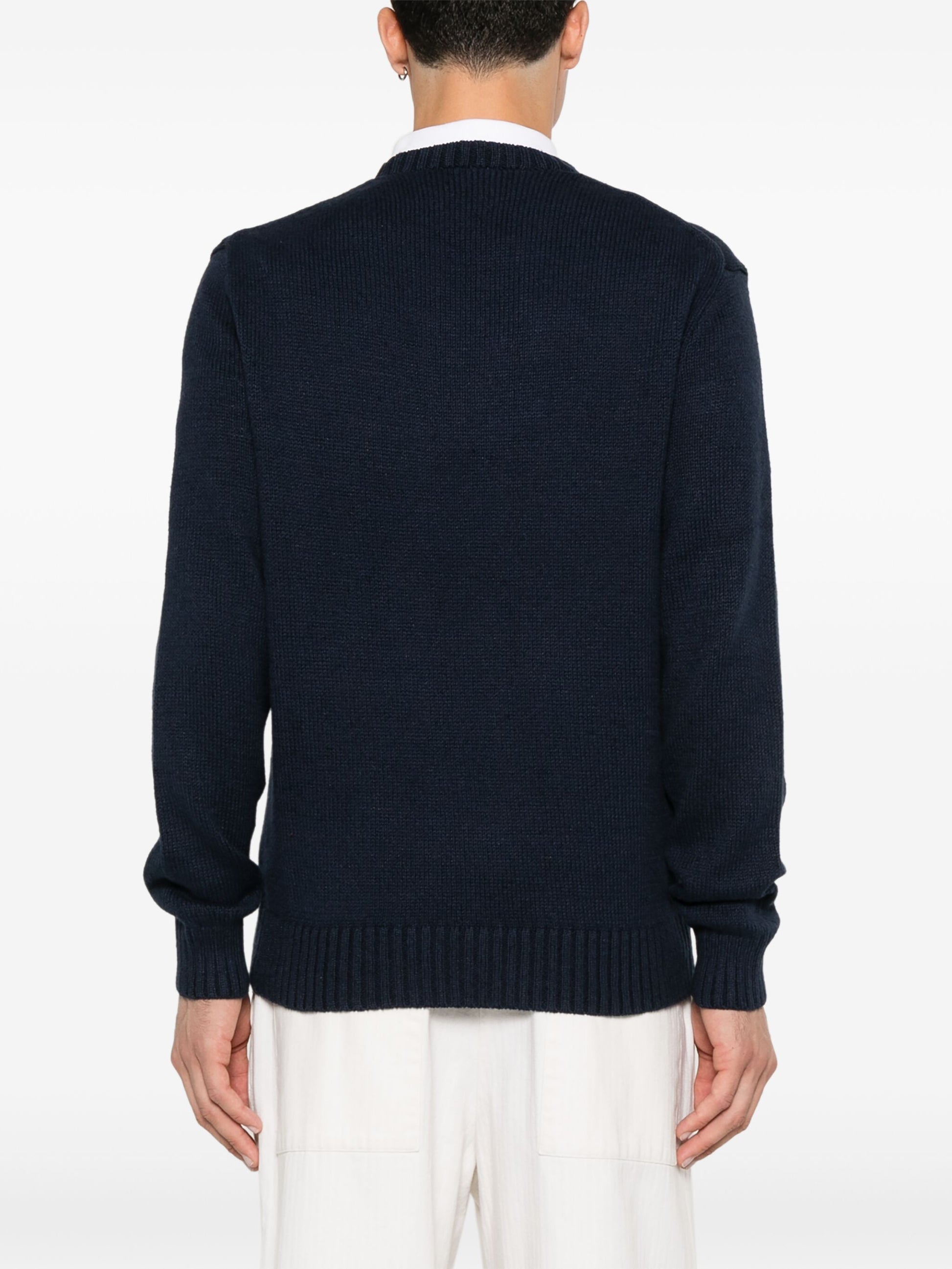 POLO RALPH LAUREN-POLO BEAR COTTON-LINEN SWEATER-710946137001 BEAR NAVY