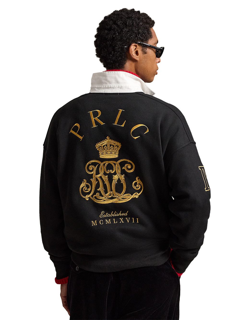 POLO RALPH LAUREN-RELAXED FIT BIG PONY RUGBY SWEATSHIRT-710B28609001 POLO BLACK