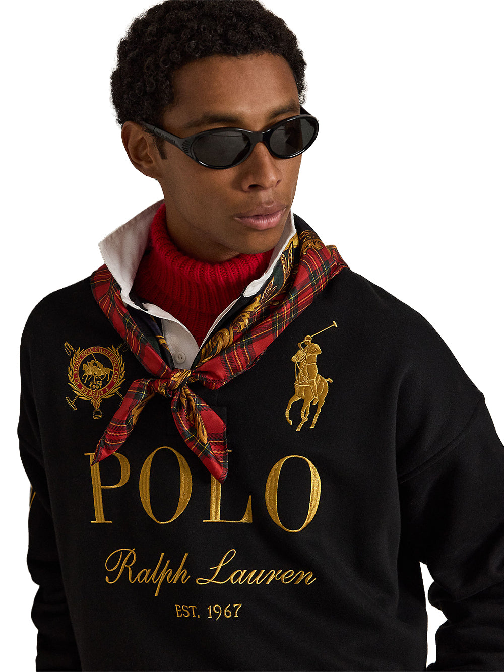 POLO RALPH LAUREN-RELAXED FIT BIG PONY RUGBY SWEATSHIRT-710B28609001 POLO BLACK