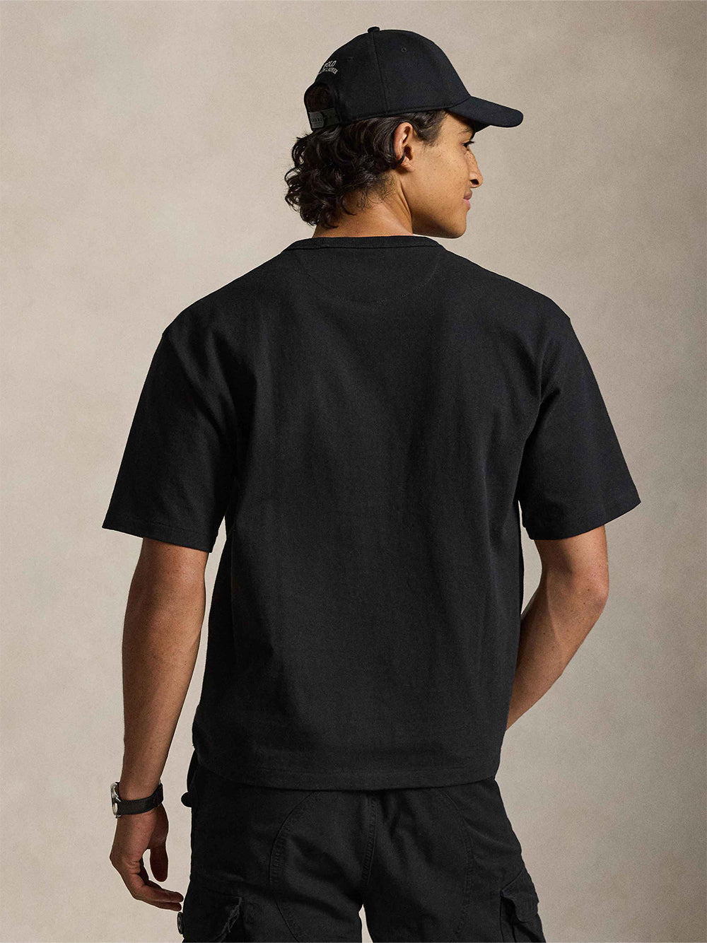 POLO RALPH LAUREN-RELAXED FIT JERSEY CREWNECK T-SHIRT-710A12979001 POLO BLACK