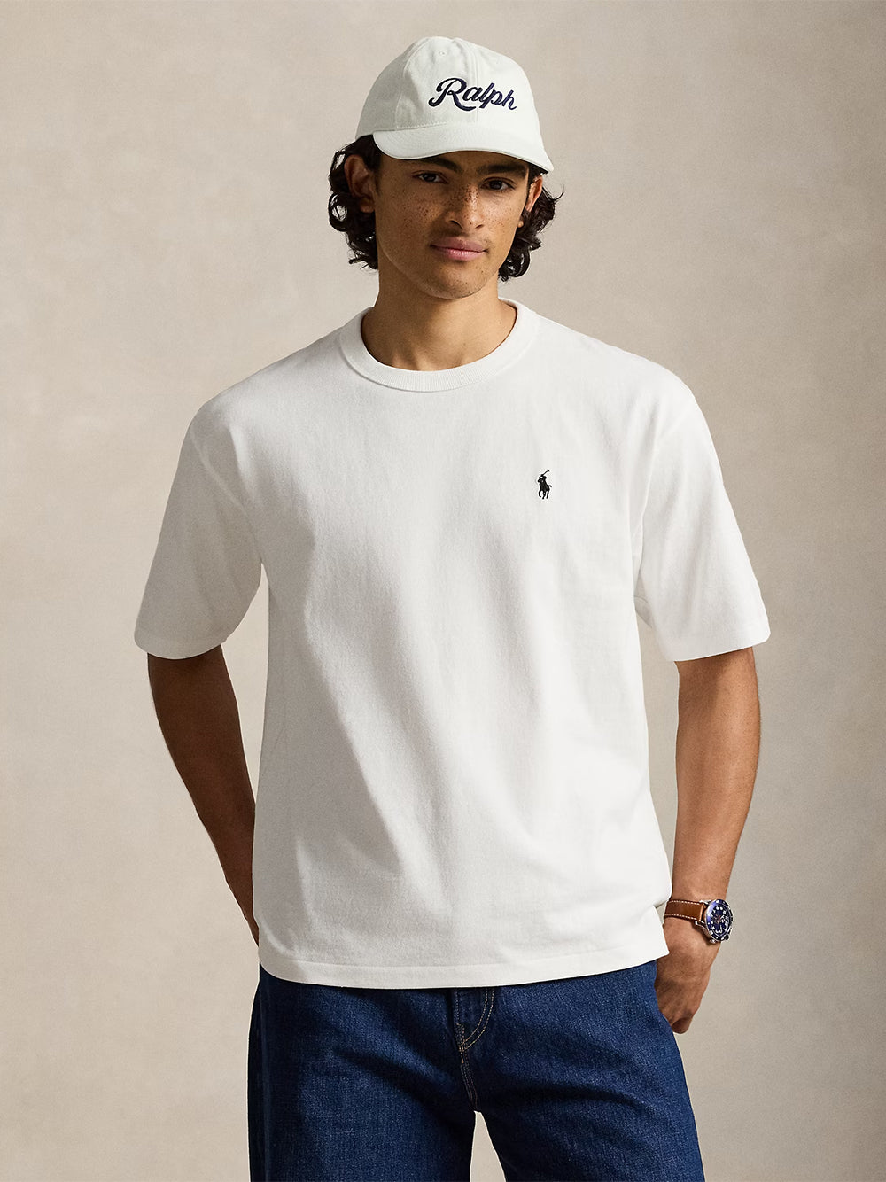 POLO RALPH LAUREN-RELAXED FIT JERSEY CREWNECK T-SHIRT-710A12979004 WHITE