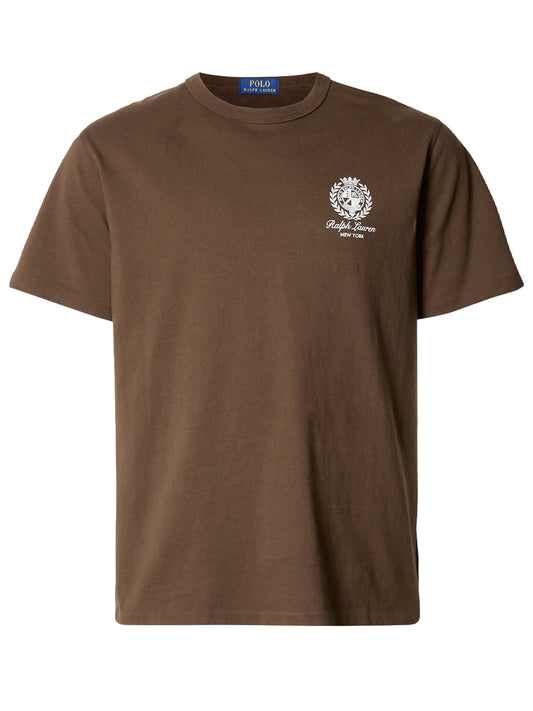 POLO RALPH LAUREN-RELAXED FIT JERSEY GRAPHIC T-SHIRT-710A13265004 BRANCH BROWN