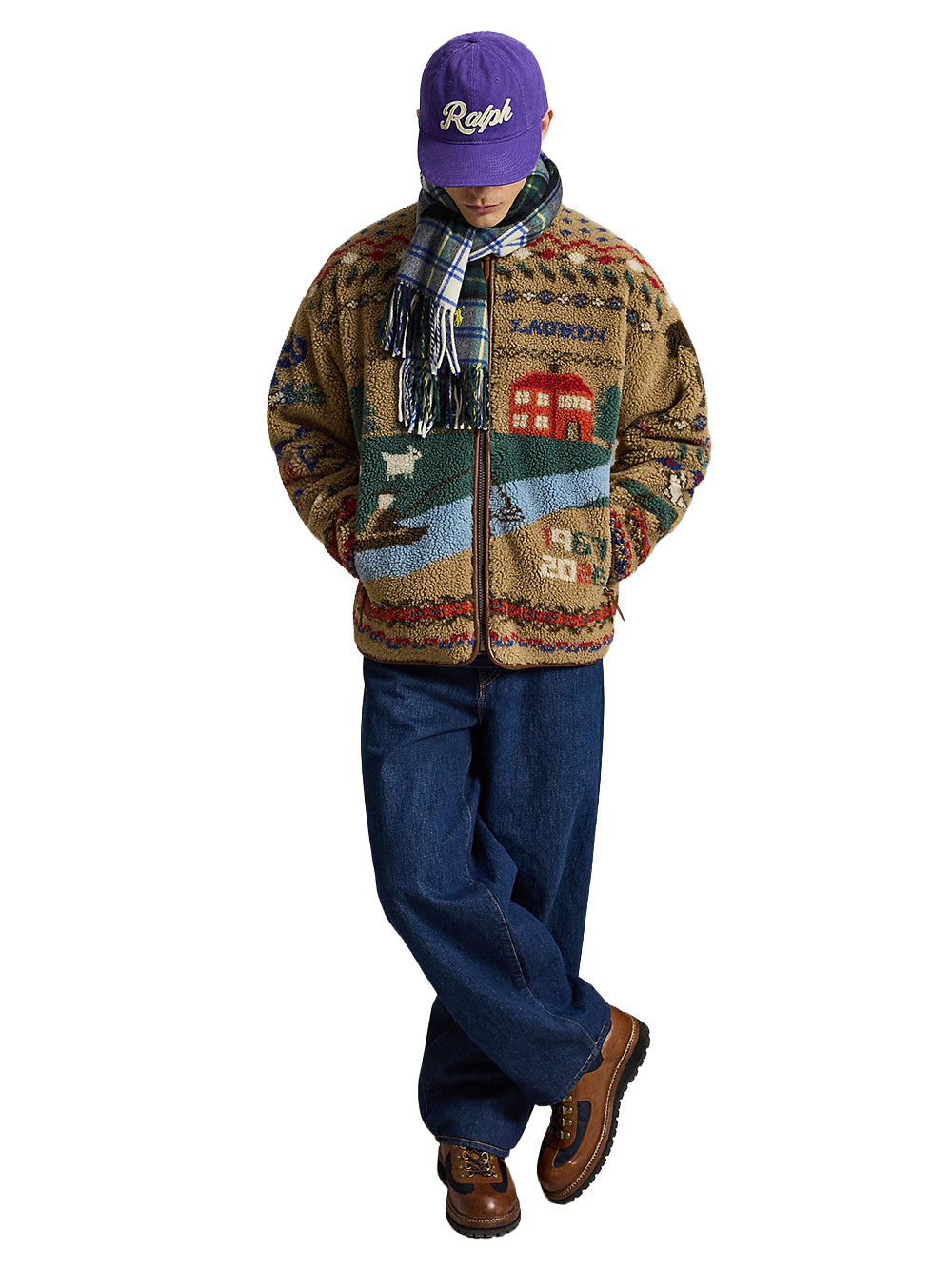 POLO RALPH LAUREN-SCENIC PILE FLEECE JACKET-710B26317001 MONTANA KHAKI