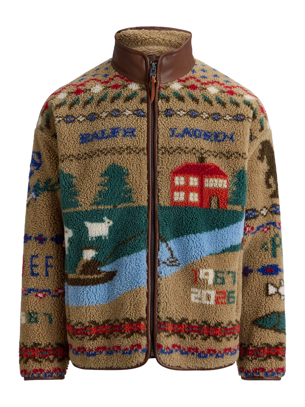 POLO RALPH LAUREN-SCENIC PILE FLEECE JACKET-710B26317001 MONTANA KHAKI