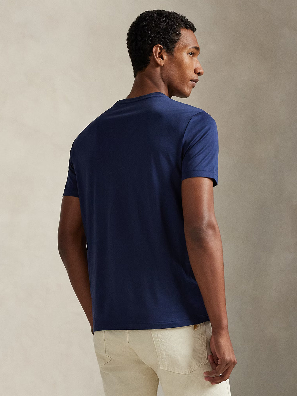 POLO RALPH LAUREN-STANDARD FIT LISLE T-SHIRT-710B13483001 NEWPORT NAVY