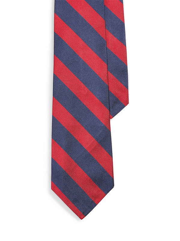 STRIPED SILK REPP NARROW TIE