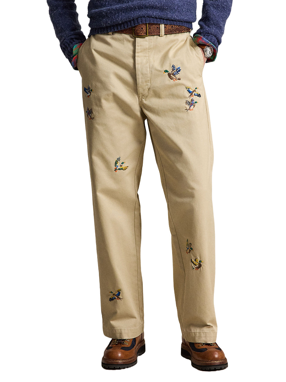 POLO RALPH LAUREN-THE EMBROIDERED BIG CHINO-710B24591001 WASHED CLASSIC KHAKI