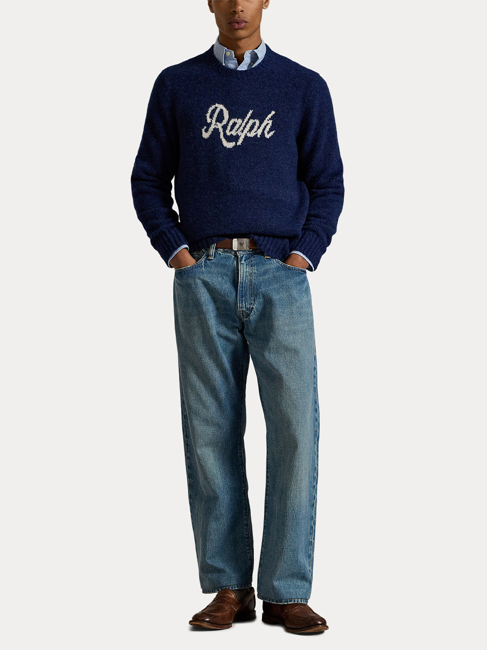 POLO RALPH LAUREN-THE RALPH LOGO SWEATER-710979098001 NAVY COMBO