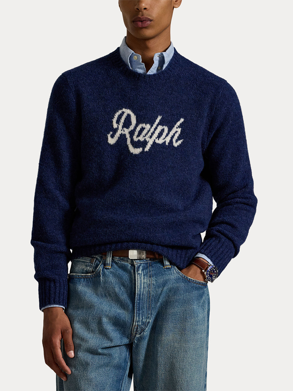 POLO RALPH LAUREN-THE RALPH LOGO SWEATER-710979098001 NAVY COMBO