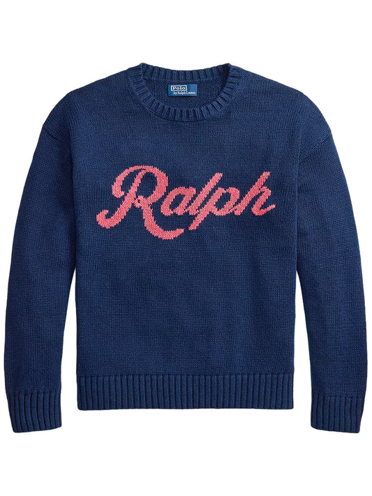 POLO RALPH LAUREN-THE RALPH LOGO SWEATER-710A12989002 DARK COBALT COMBO