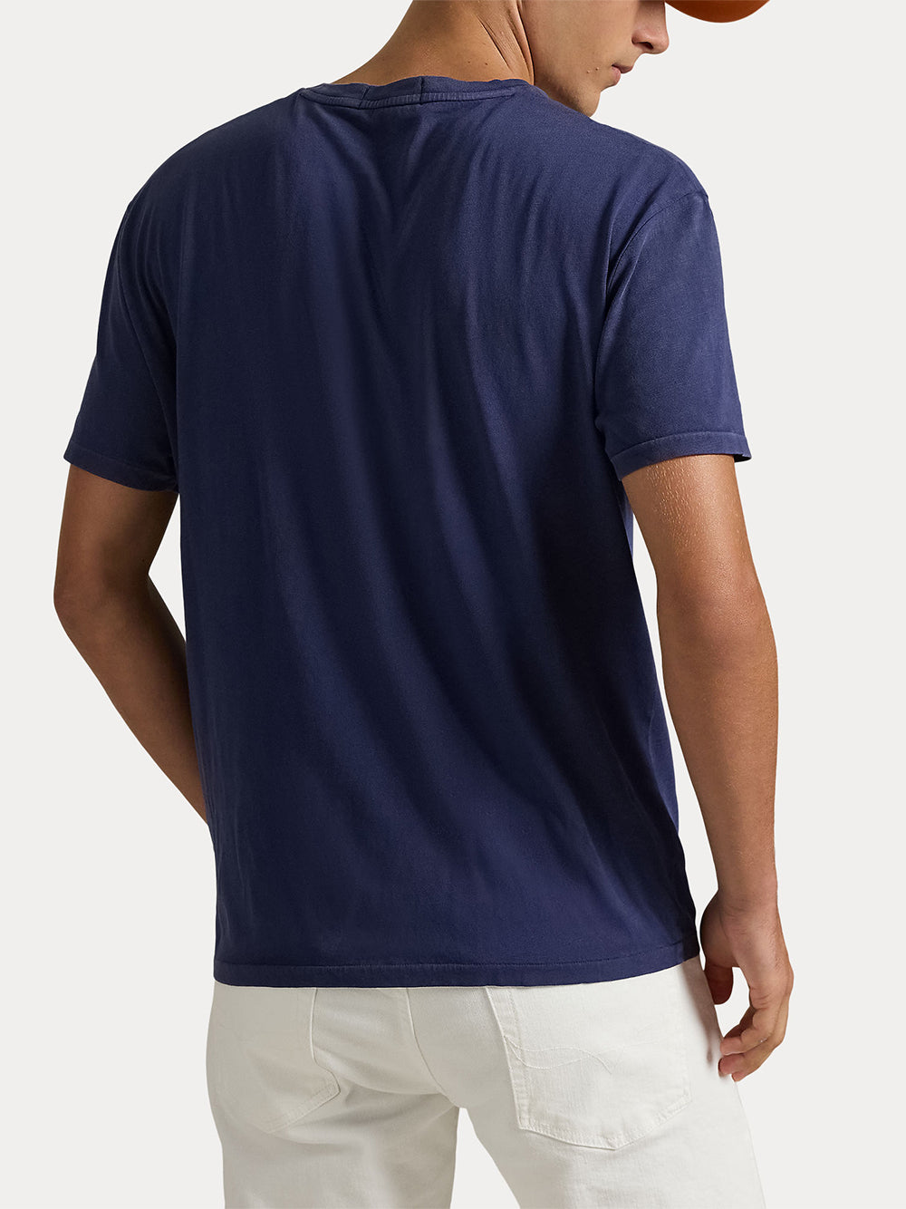 POLO RALPH LAUREN-THE RALPH LOGO T-SHIRT-710936401011 DARK COBALT/WHITE
