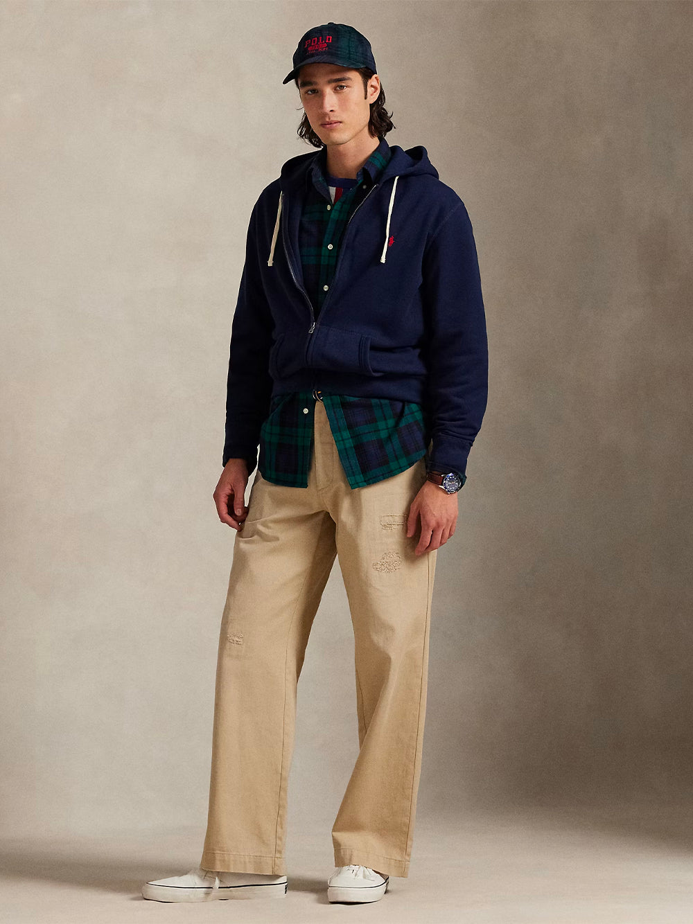 POLO RALPH LAUREN-THE RL FLEECE ZIP HOODIE-710813297004 CRUISE NAVY