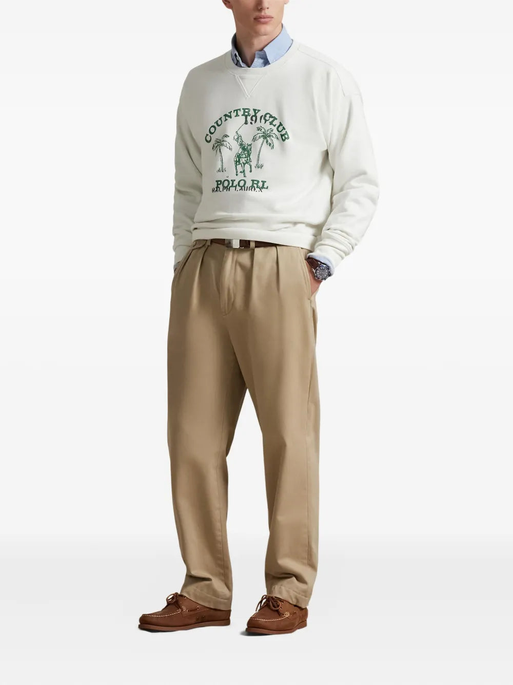 POLO RALPH LAUREN-VINTAGE FIT FLEECE GRAPHIC SWEATSHIRT-710B13518002 NEVIS