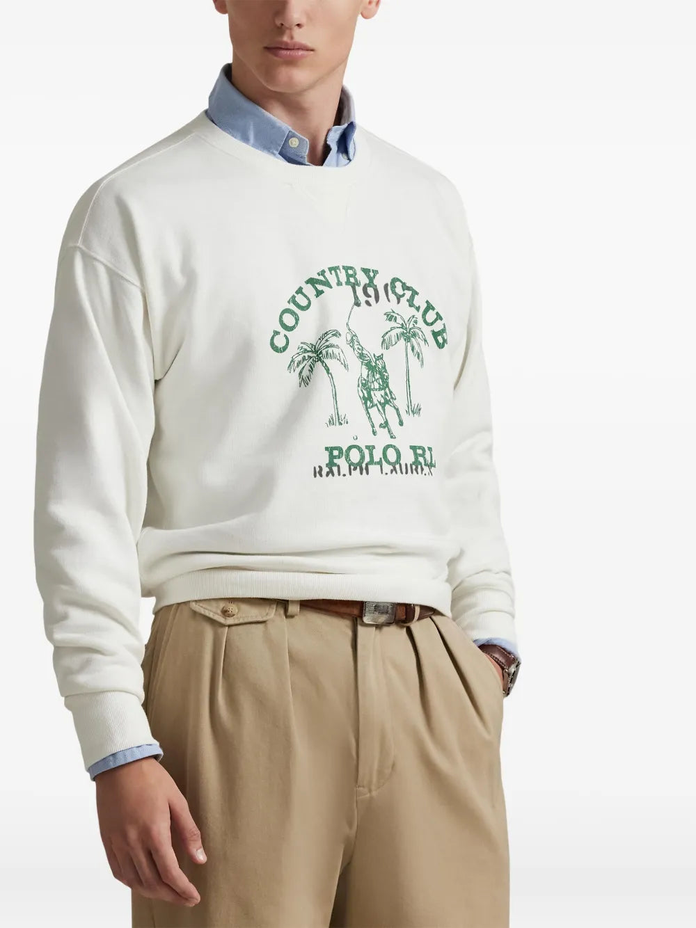 POLO RALPH LAUREN-VINTAGE FIT FLEECE GRAPHIC SWEATSHIRT-710B13518002 NEVIS