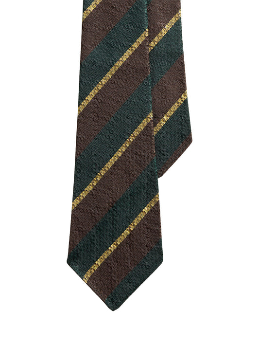 POLO RALPH LAUREN-VINTAGE-INSPIRED STRIPED SILK TIE-712951024002 BROWN/GREEN