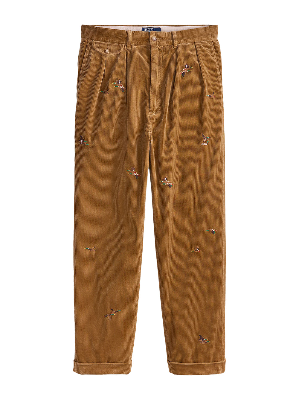 POLO RALPH LAUREN-WHITMAN RELAXED FIT EMBROIDERED PANT-710979447001 GOLDEN BROWN X W/ DUCK EMB