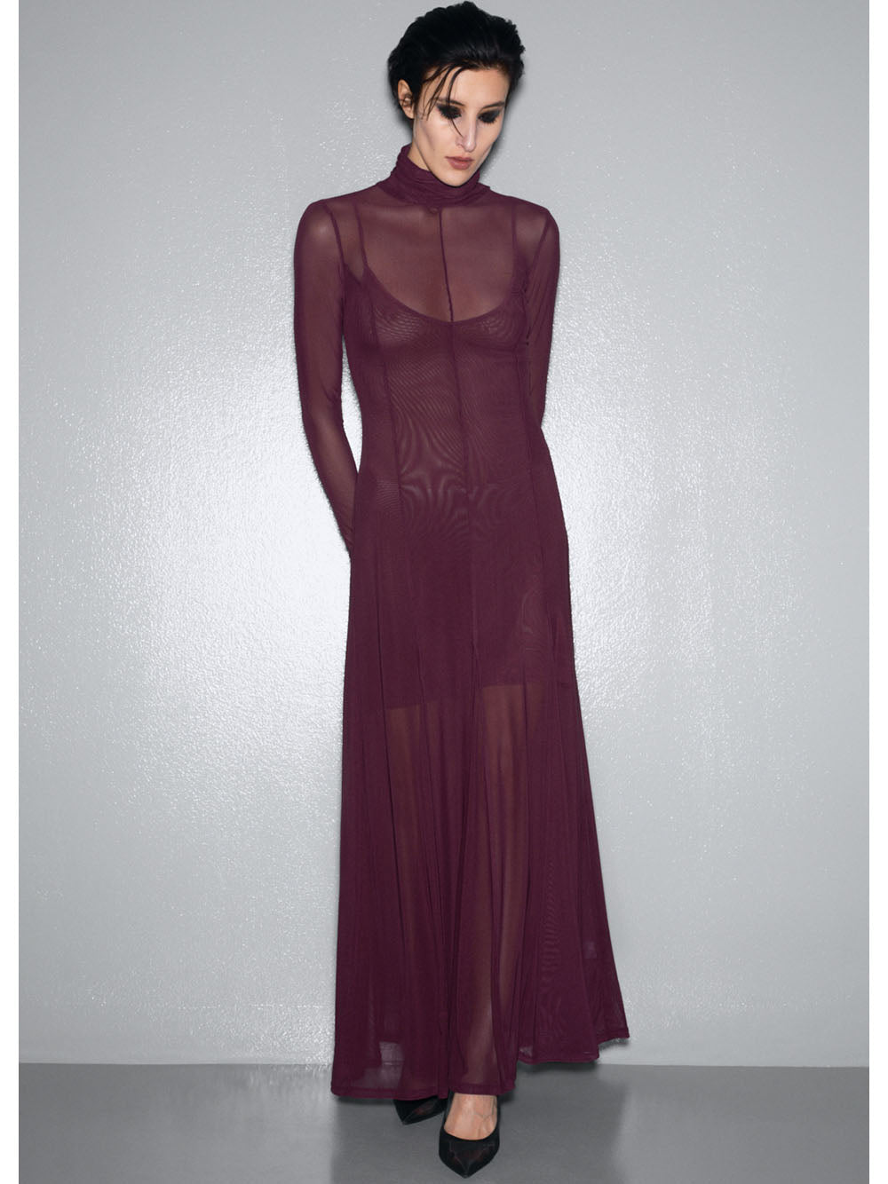 REMAIN-MAXI MESH DRESS-5019472694 2694 WINETASTING
