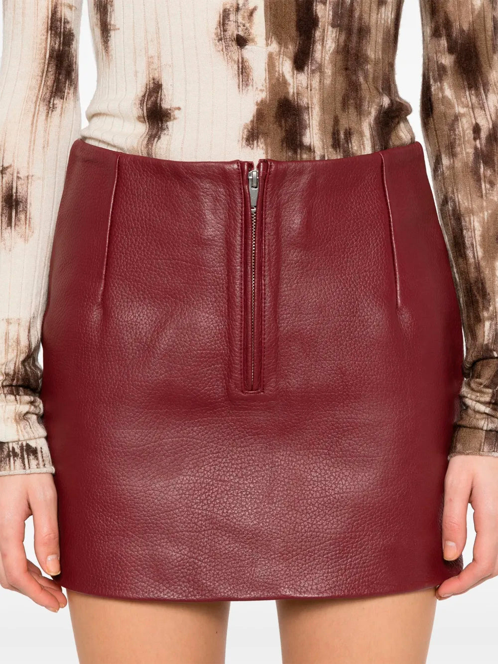 REMAIN-MINI LEATHER SKIRT-502844580 580 CHOCOLATE TRUFFLE