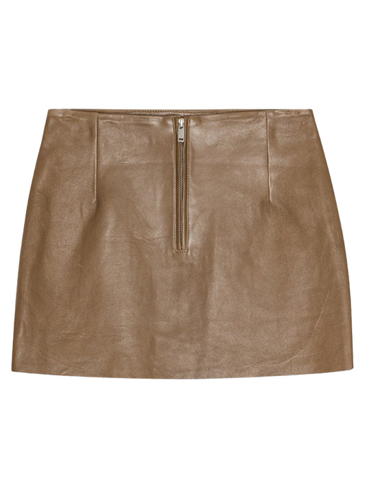 REMAIN-MINI LEATHER SKIRT-5030322261 2261 SEPIA