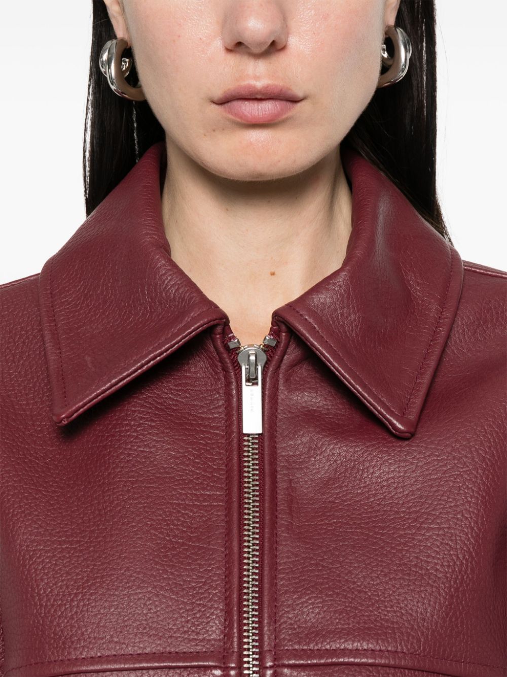 REMAIN-OVERSIZE LEATHER JACKET-502386580 580 CHOCOLATE TRUFFLE