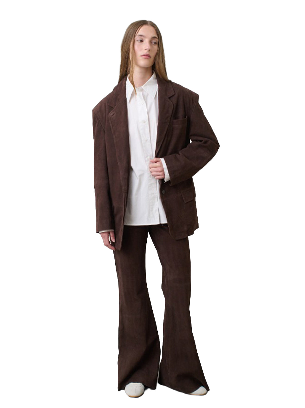 REMAIN-OVERSIZED SUEDE BLAZER-5029962910 2910 CHICORY COFFEE