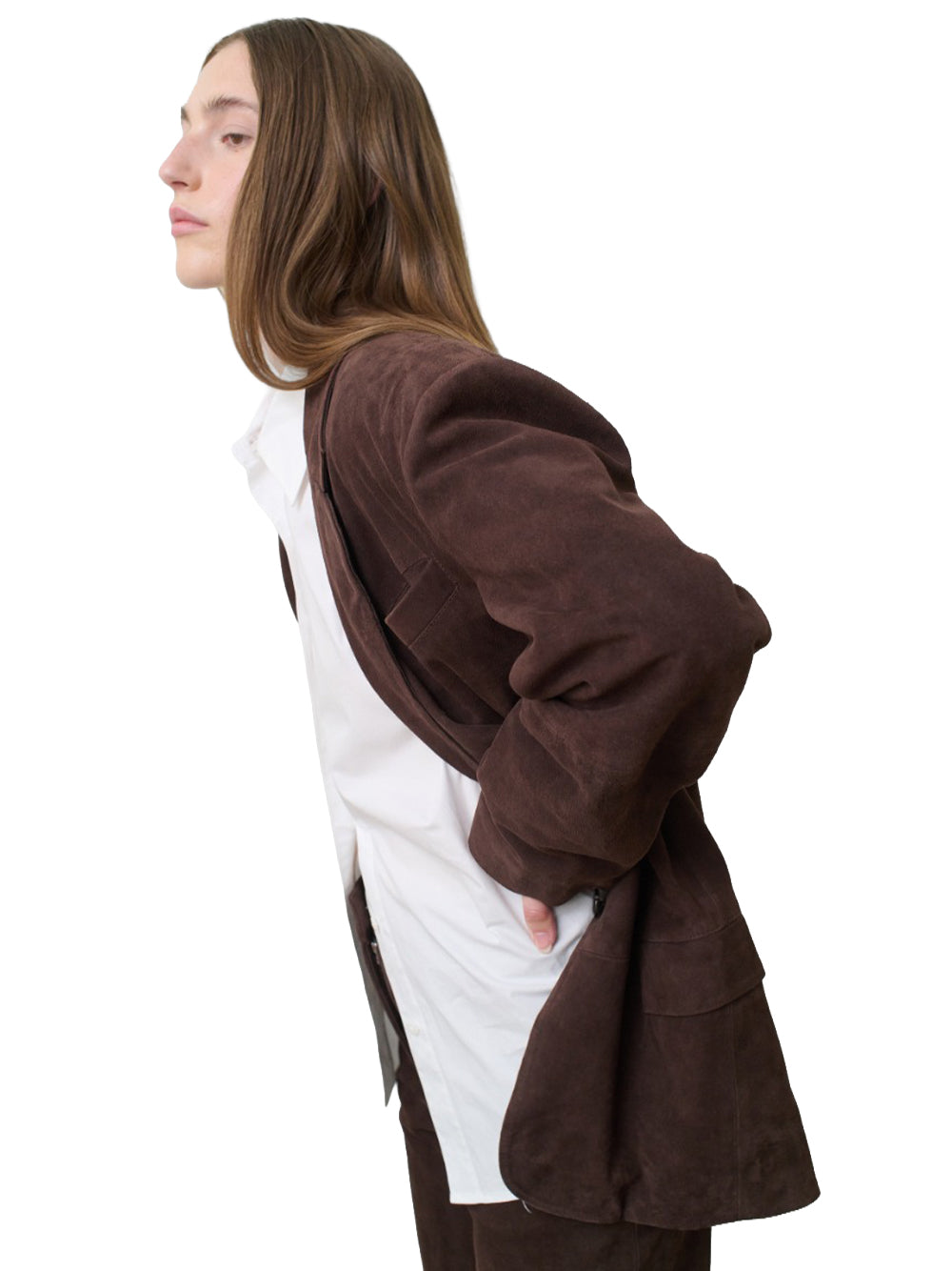 REMAIN-OVERSIZED SUEDE BLAZER-5029962910 2910 CHICORY COFFEE