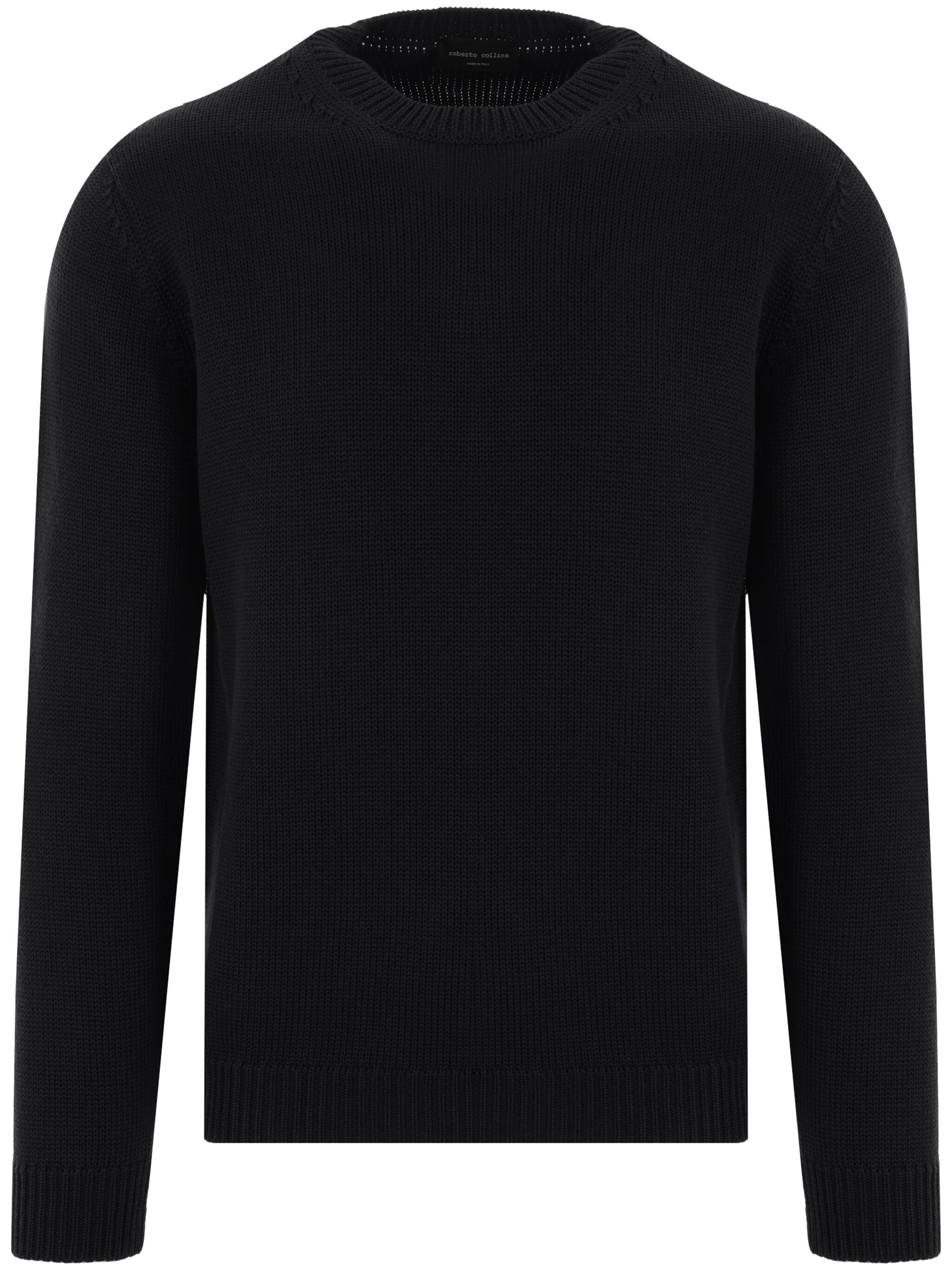 ROBERTO COLLINA-KNIT LS ROUNDNECK-RA02001 RA0209 NERO