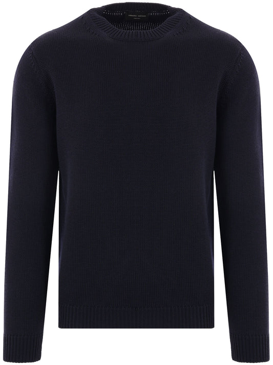 ROBERTO COLLINA-KNIT LS ROUNDNECK-RA02001 RA0210 NAVY