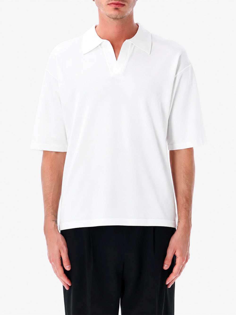 ROBERTO COLLINA-POLO MC COMFY FIT-261MYA11024 01 BIANCO OTTICO