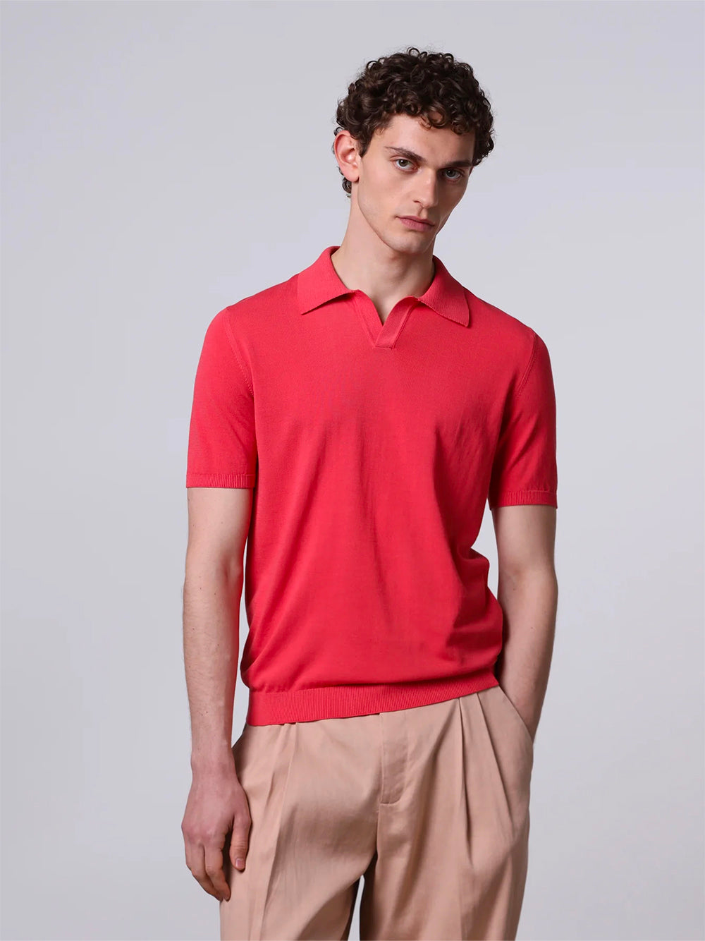 ROBERTO COLLINA-POLO MC NO BOTTONI-261MYA10124 38 FRAGOLA