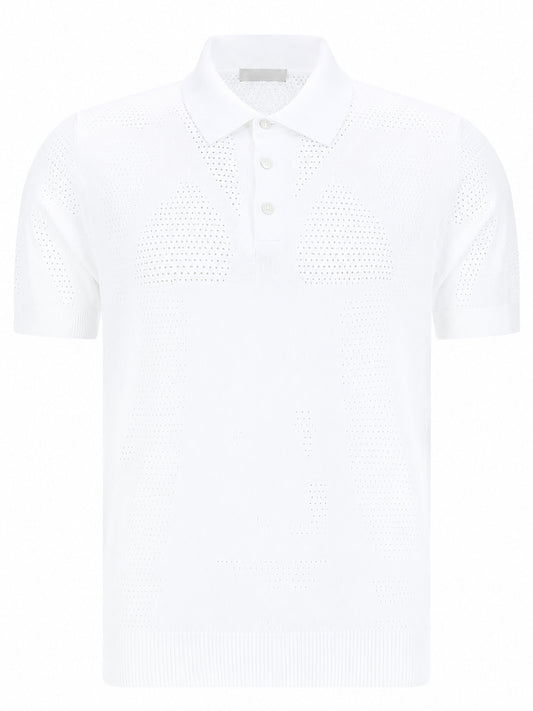 ROBERTO COLLINA-POLO MC PUNTO RETE-261MYA13224 01 BIANCO OTTICO
