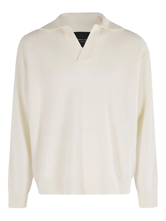 ROBERTO COLLINA-POLO ML COMFY FIT-253M37404 M3702 BIANCO