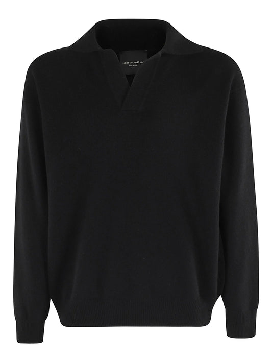 ROBERTO COLLINA-POLO ML COMFY FIT-253M37404 M3709 NERO