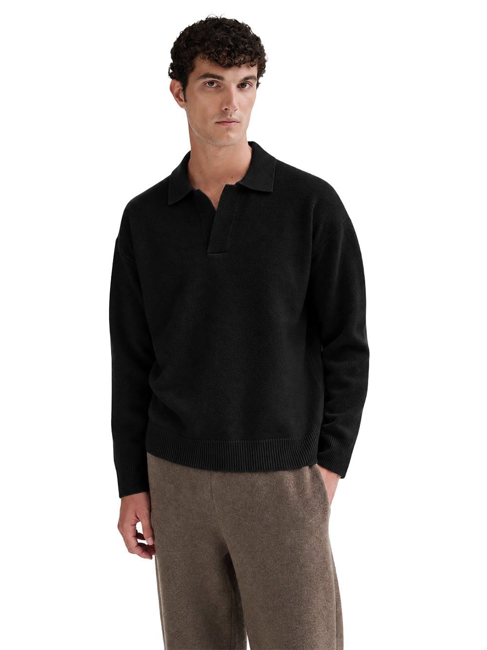 ROBERTO COLLINA-SKIPPER POLO ML COMFORT FIT-263MYB21104 09 NERO