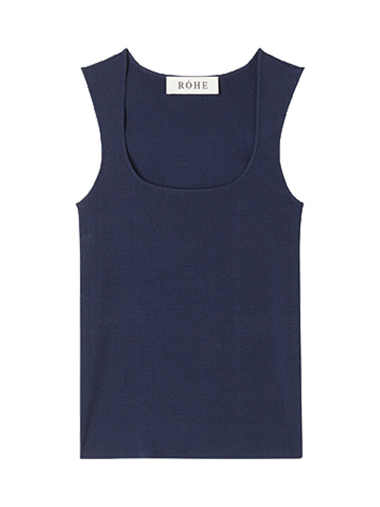 ROHE-BUSTIER SHAPED KNITTED TOP-41820210 410 NAVY