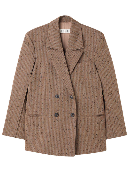 ROHE-DOUBLE BREASTED BLAZER-41811046 750 HERRINGBONE
