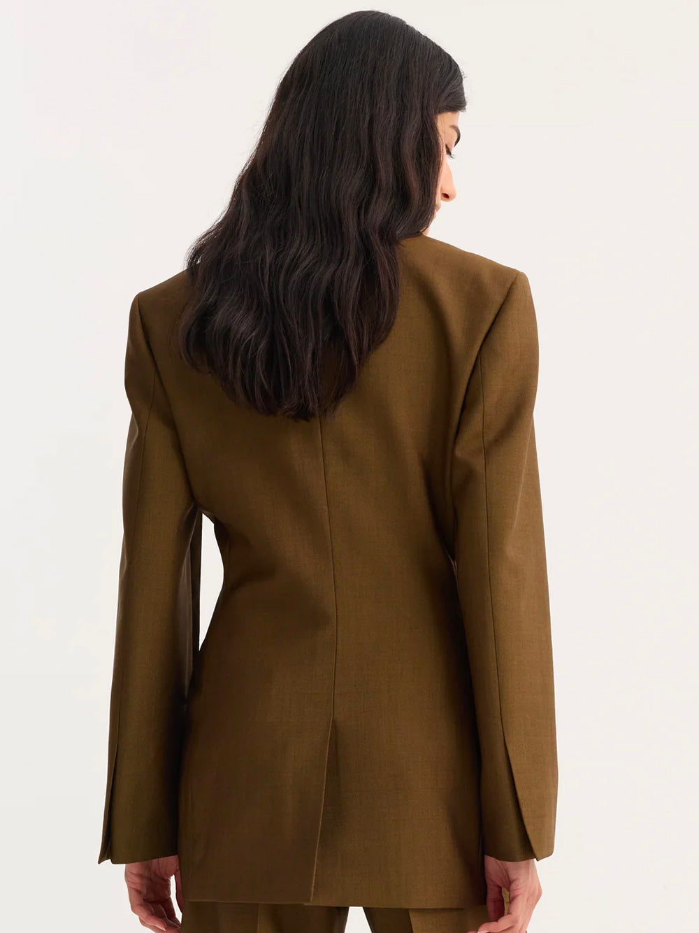 ROHE-DOUBLE BREASTED WAISTED BLAZER-41811048 701 GOLDEN BROWN